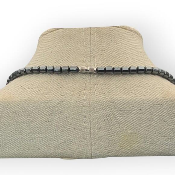 Pink Cat’s Eye & Hematite Heart Necklace Fairy Goth Coquette Dark Academia Y2K - Picture 6 of 7